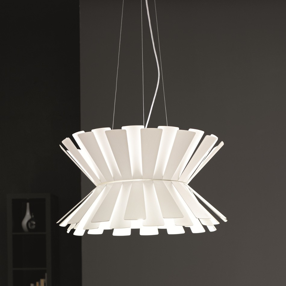 Elettra Suspension Lamp - White 58cm