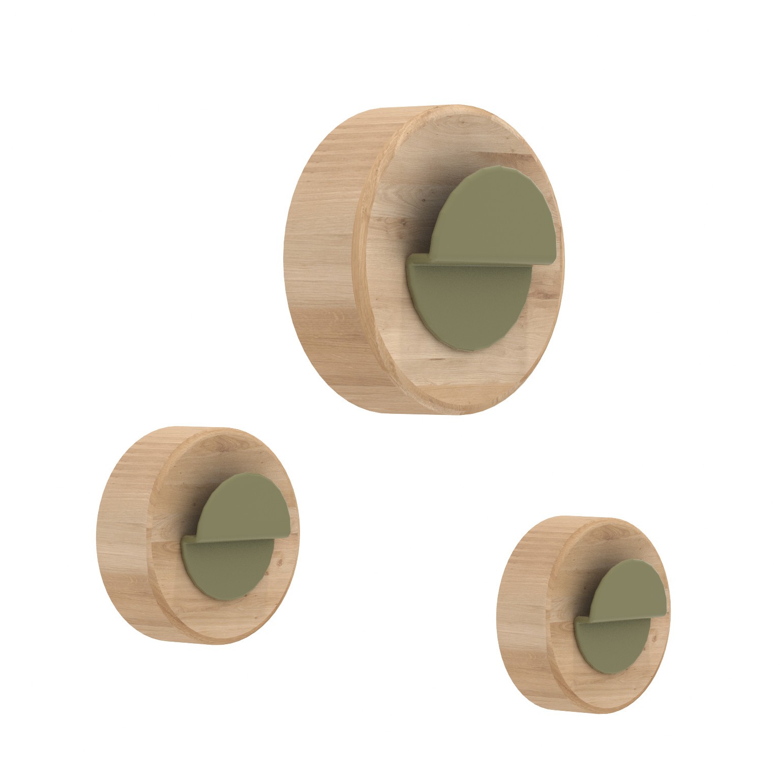 Coat Hanger Agent Solo Set 3 pcs By UNIVERSOPOSITIVO - Natural Oak /  Khaki color