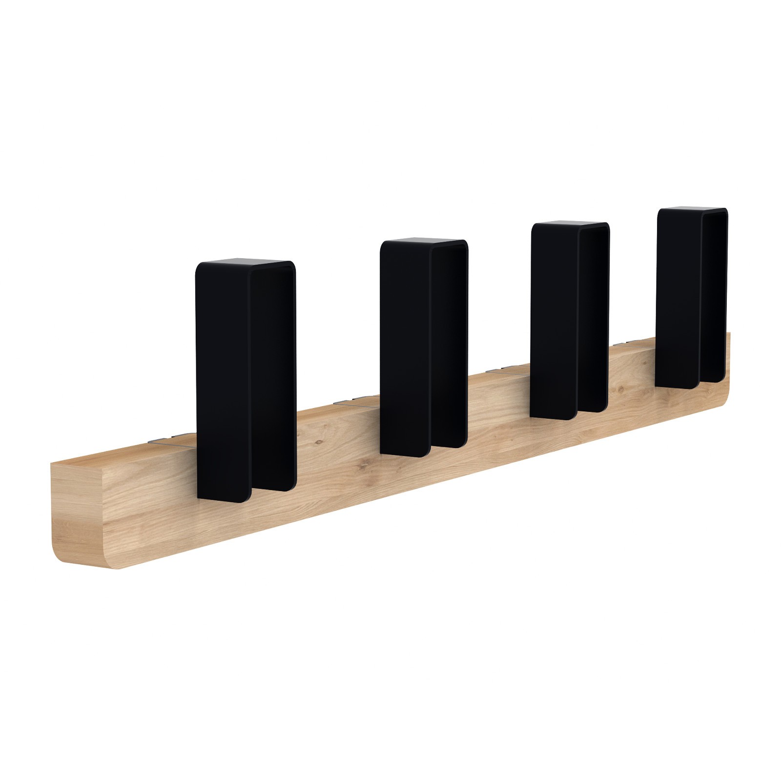 Merlin Large Coat Hanger Black by UNIVERSO POSITIVO - natural oak, coated metal