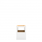 Block Stool Open White