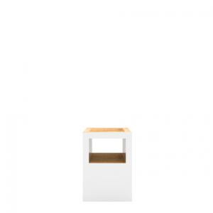 Block Stool Open White